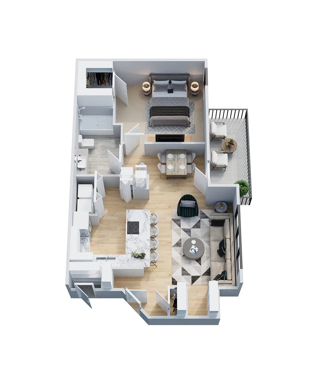 Floor plan 1x1 Affordable