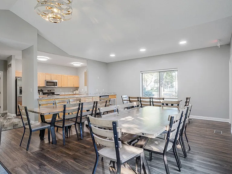 Host a group meal or event in our clubhouse community room, designed for community gatherings.
