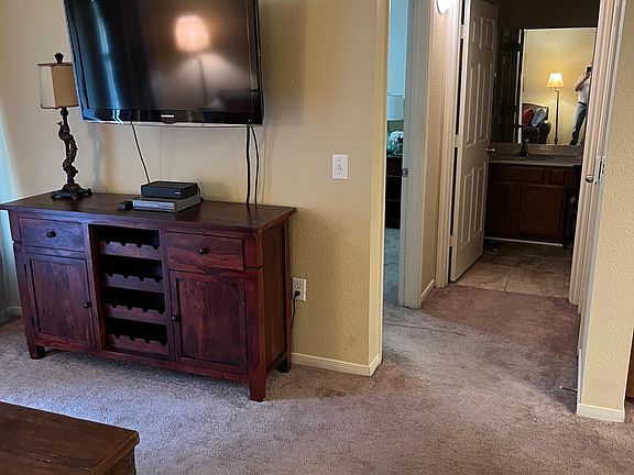 Living Room looking into bath entrance and bedroom entrance