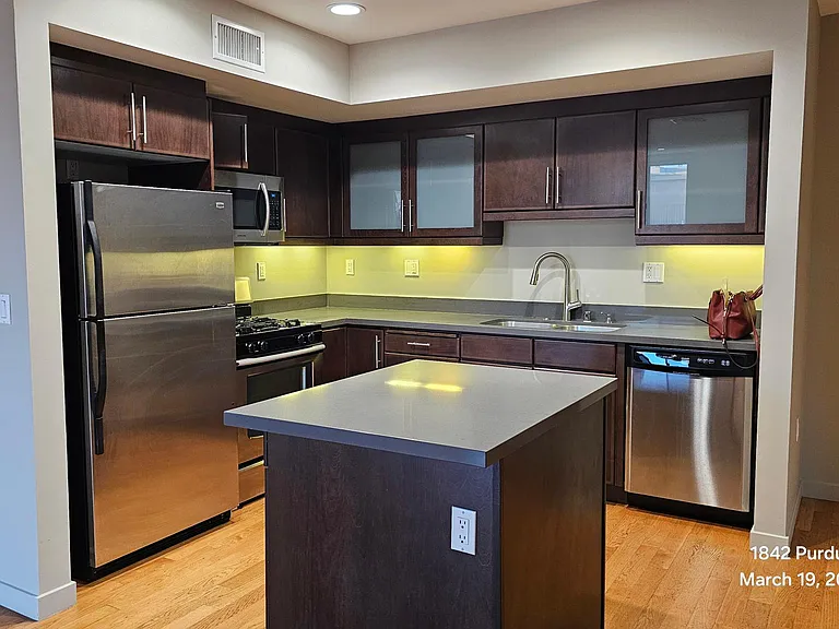 Open kitchen with floating island