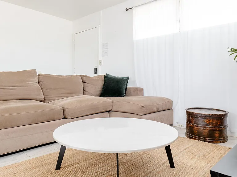 Gather around your cozy living room equipped with high powered air conditioning.