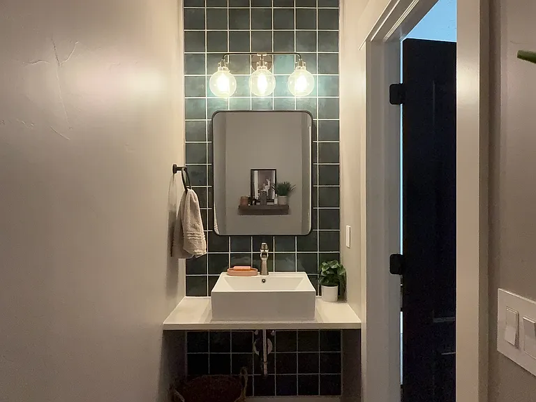 1/2 bath on main living room floor.