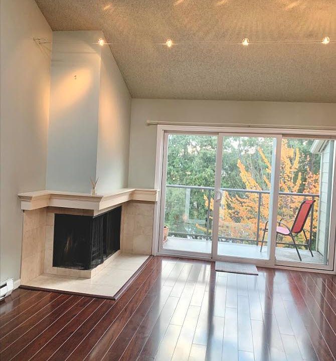 Living room and fireplace