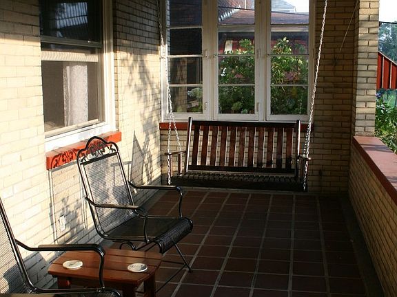The deep front porch