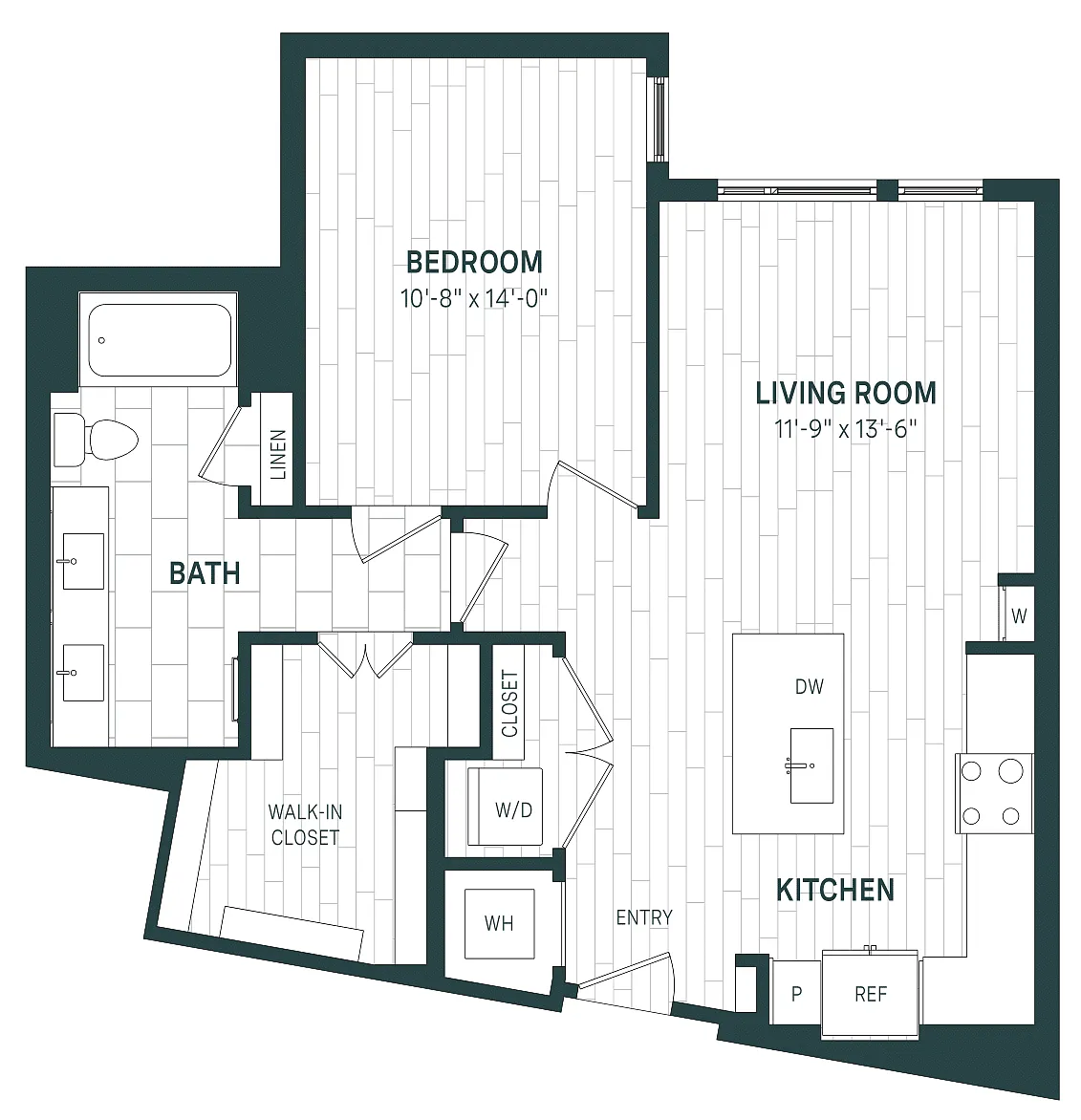 Floor plan 1 Bed/1 Bath-A09