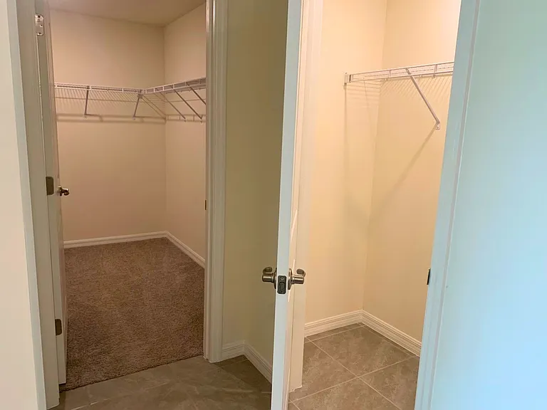 Two Closets Inside Master Bathroom