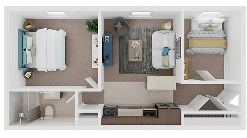 Floor plan 2 Bedroom Great Room