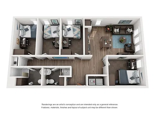 Floor plan 4BR/2BA - D1