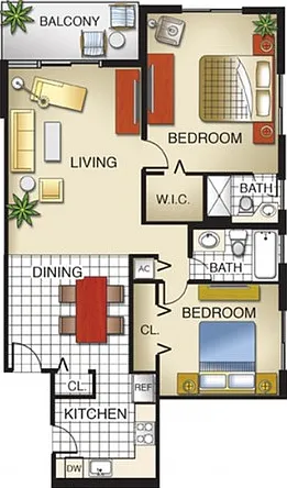 Model BX | 2 Bedroom, 2 Bath (corner unit) Model BX | 2 Bedroom, 2 Bath (corner unit)