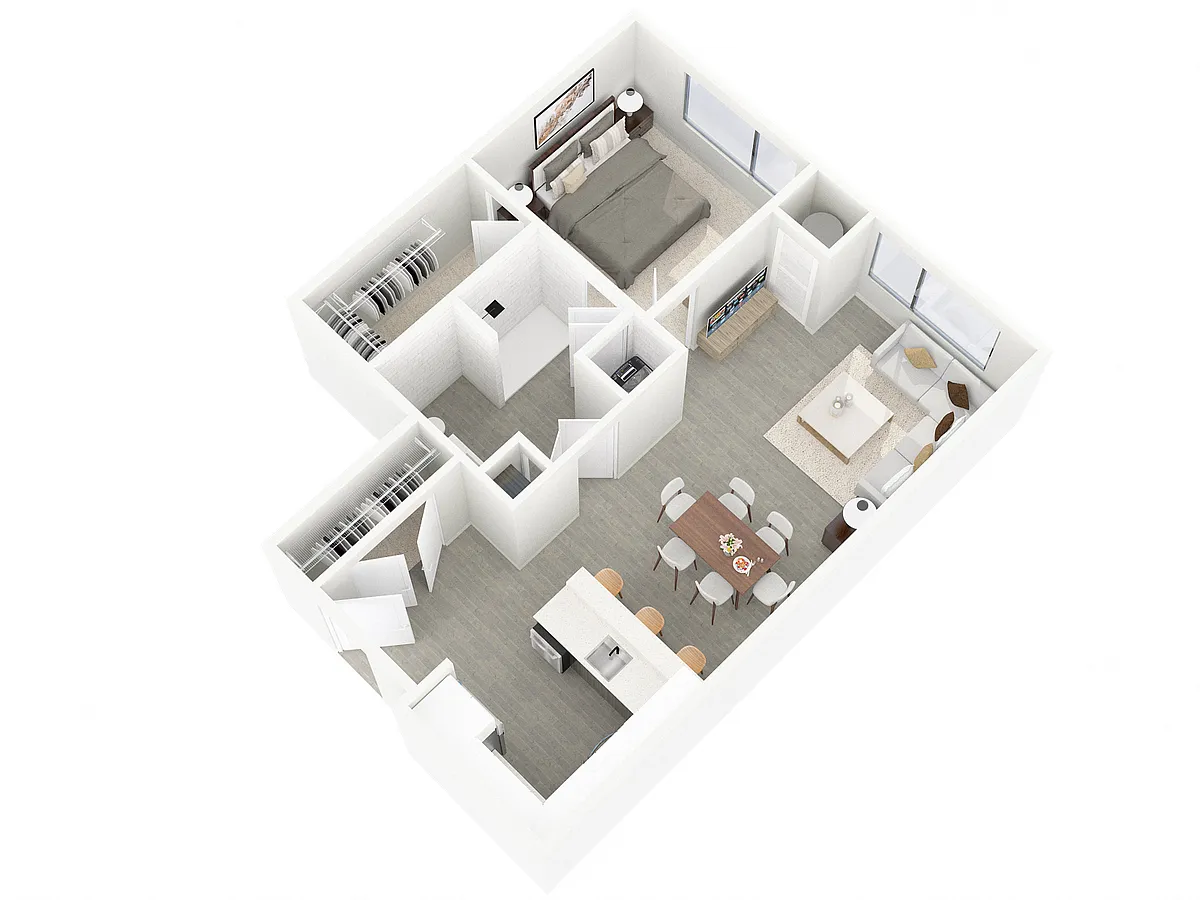 Floor plan 1 Bedroom Medium
