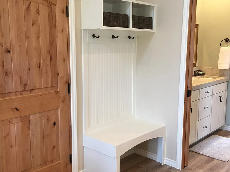 Coat and Shoe Area.