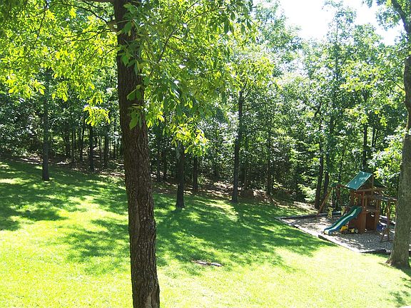 Back yard, with leveled play area.