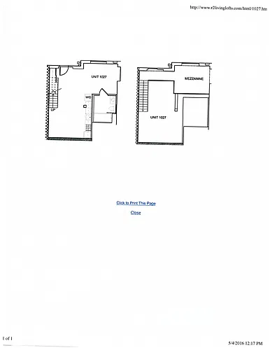 Floor plan 1x2 Loft - Ground Level