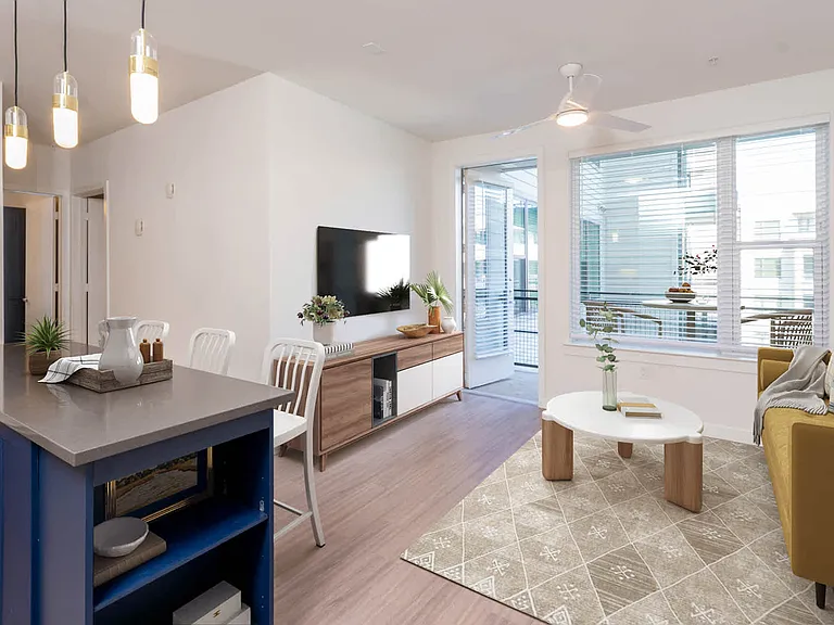 Living Room with Balcony and Hard Surface Flooring