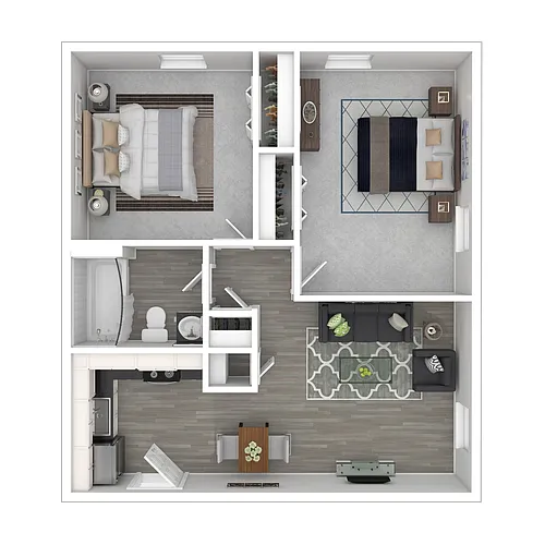 Floor plan 2 Bedroom Upper Level