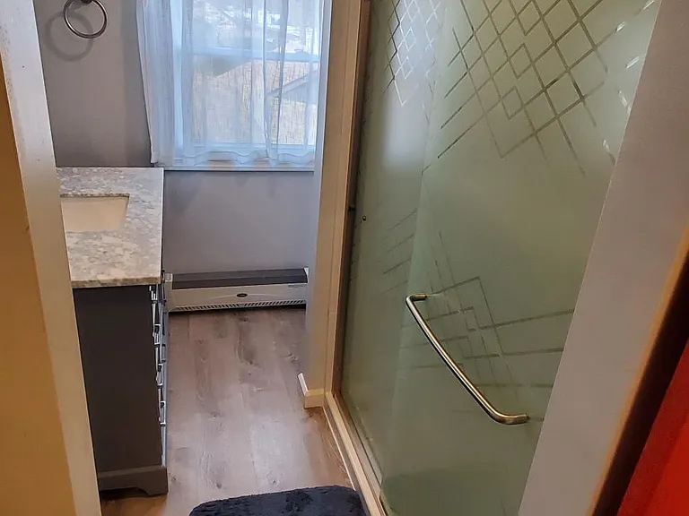 Bathroom Vanity, window and shower