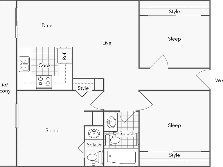 Acadia | 3-Bedroom Floorplan Acadia | 3-Bedroom Floorplan