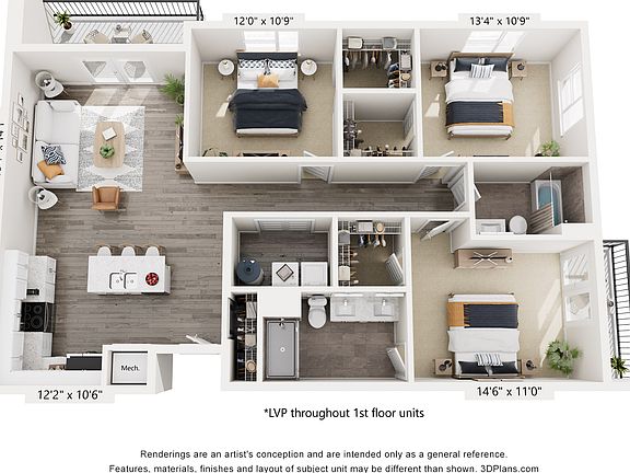 Three Bedroom Cascade Floorplan