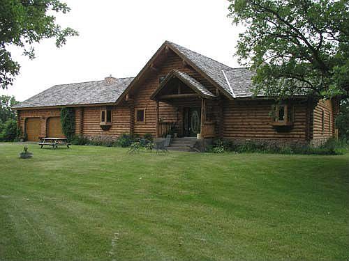 Front of custom built log home!