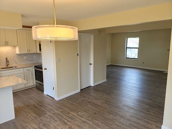 kitchen, dining, living room