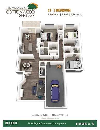 Floor plan C1 - 3 Bedroom