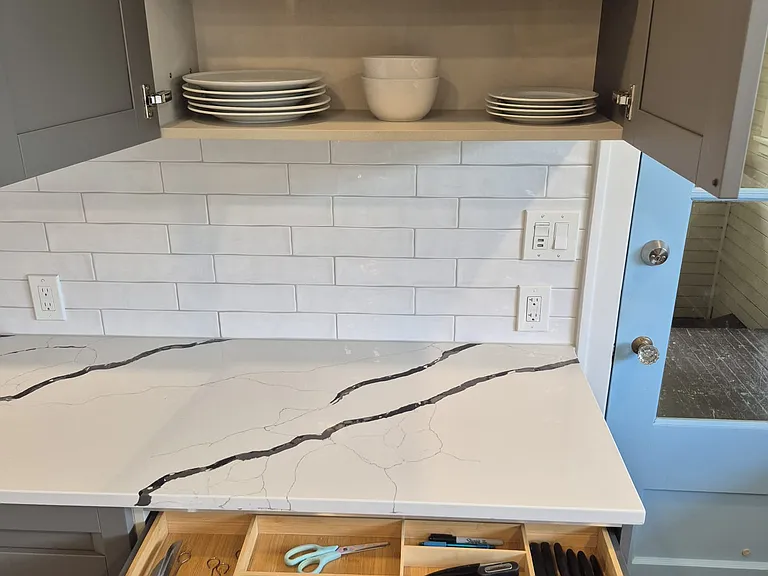 Kitchen has basics for cooking in.