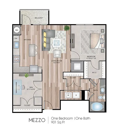 Floor plan Mezzo with Den