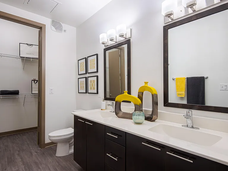 Bathroom with Large Vanity and Walk-In Closet