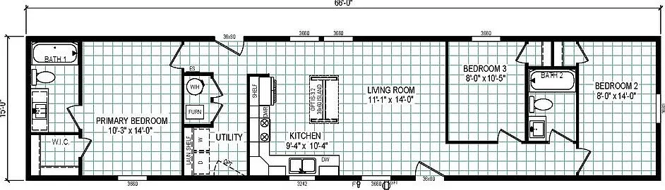 3 bed, 2.0 bath, 1056 sqft, $1,095 — Photo 3