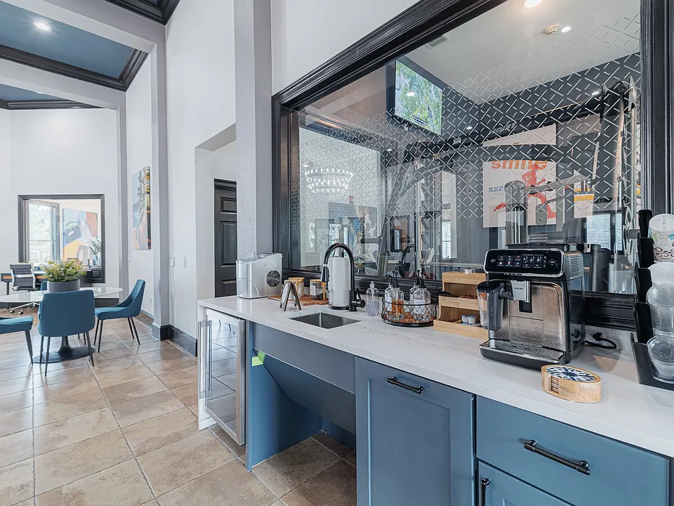 Coffee bar inside our clubhouse