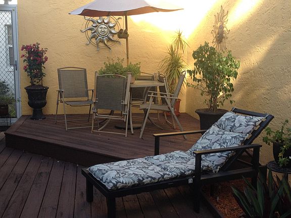 inviting patio with privacy wall