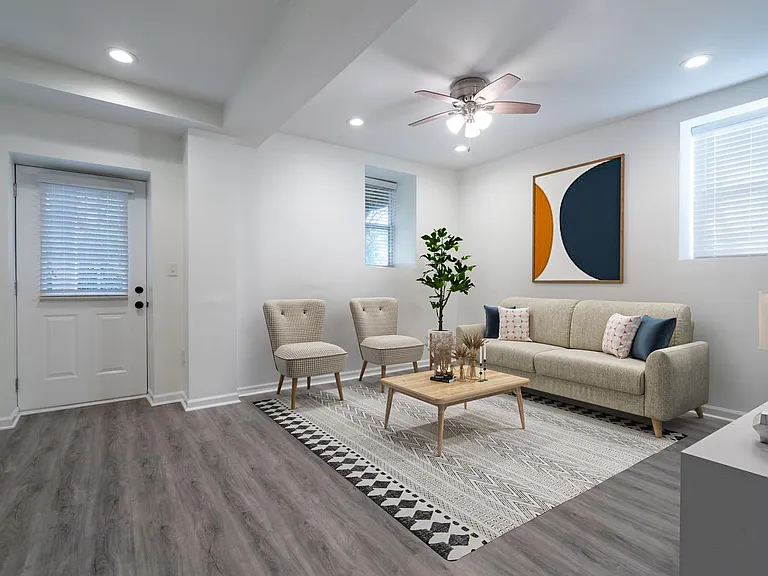 This image shows a virtually furnished space. This space comes unfurnished but can be beautifully furnished by our in-house design team for an additional fee.
