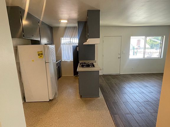 living area and kitchen