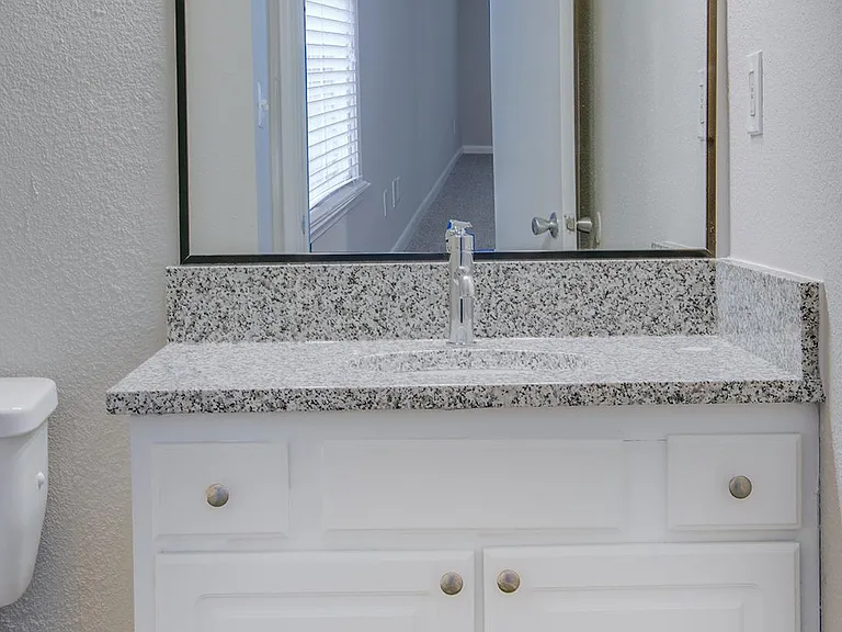 CHIC GRANITE COUNTERTOPS IN BATHROOM