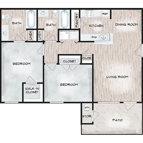 Floor plan B1 Two Bedroom