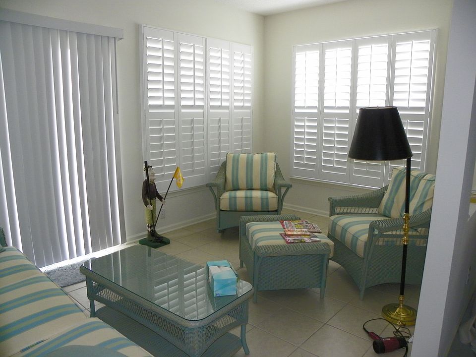 Wooden Shutters in Sun Room