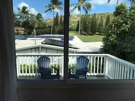 Lanai with golf course view