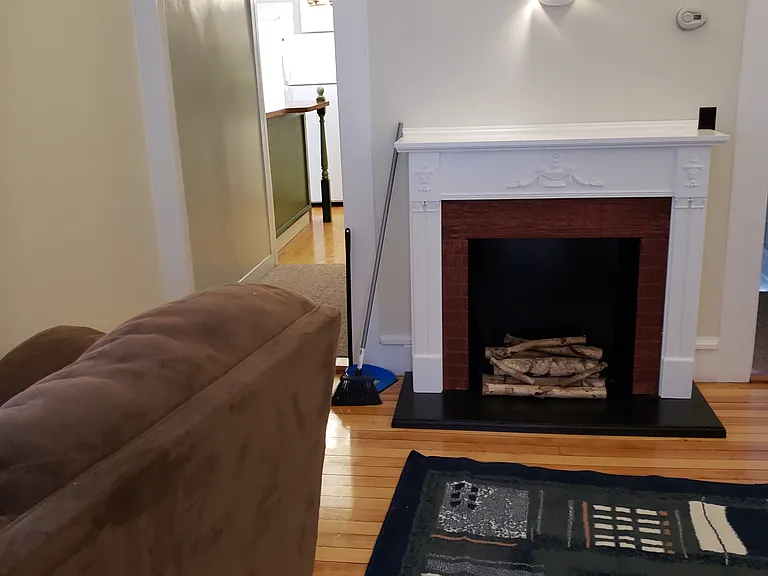 Fake fireplace.