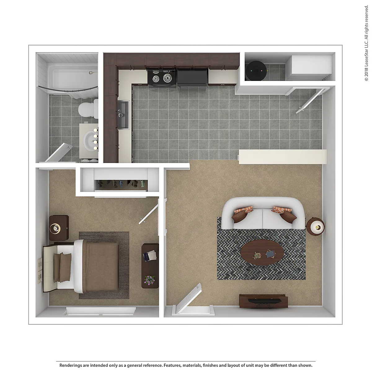Floor plan 1Bed 1Bath