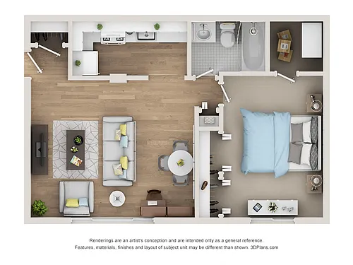 Floor plan One Bed One Bath
