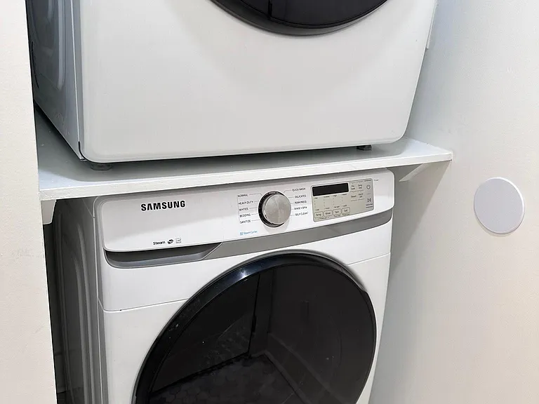 Full size washer and dryer. Lots of great features.