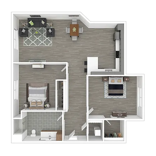 Floor plan 2 Bedroom 1 Bath