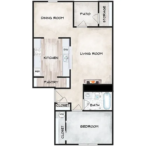 Floor plan One Bedroom