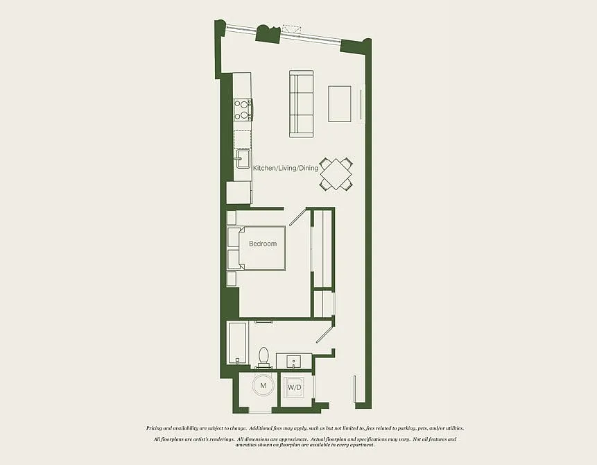 Floor plan 1 Bed- 1 Bath | A05 - Reva