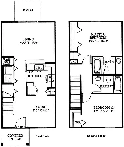 Floor plan Two bedroom Two bath 60%