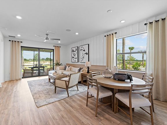 Connected dining and living spaces