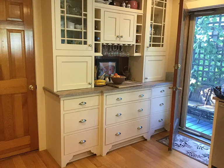 kitchen and door to side yard