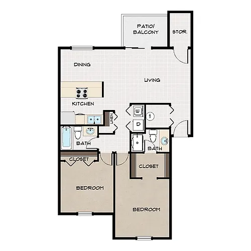 Floor plan 2x2C