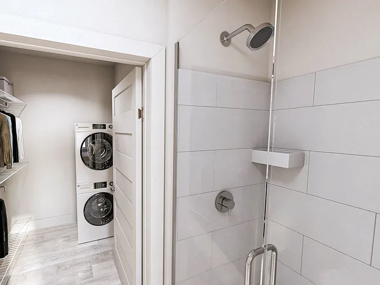Sleek Walk-In Showers and Smart Washer/Dryers in Phase 2
