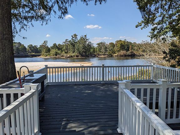 riverside seating area and fish cleaning station